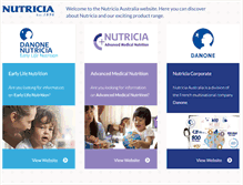 Tablet Screenshot of nutricia.com.au