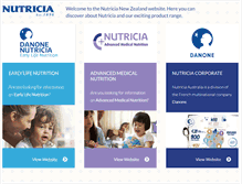 Tablet Screenshot of nutricia.co.nz